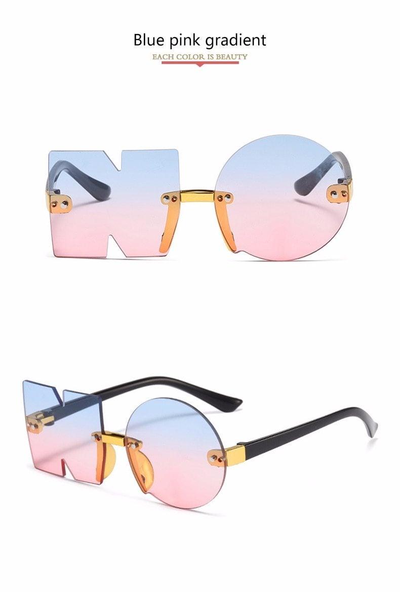 Stylish Rimless Irregular Design Sunglasses for Kids - UV Protection & Unique Look - Korvel