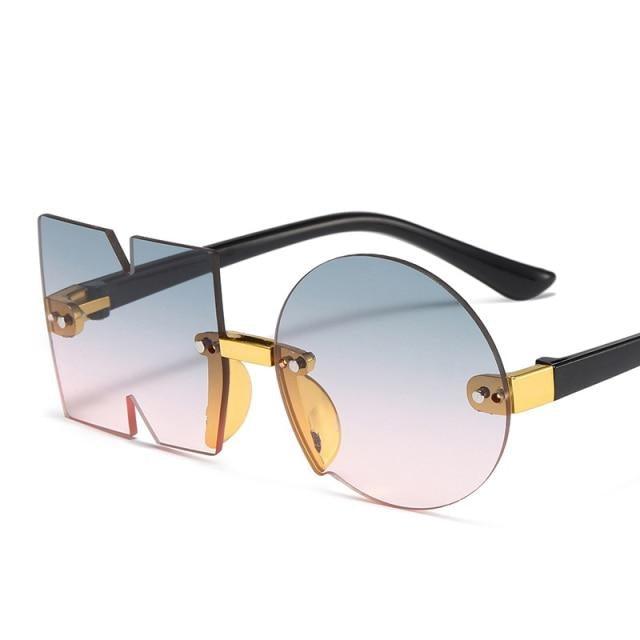 Stylish Rimless Irregular Design Sunglasses for Kids - UV Protection & Unique Look - Korvel