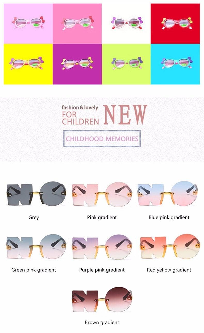 Stylish Rimless Irregular Design Sunglasses for Kids - UV Protection & Unique Look - Korvel