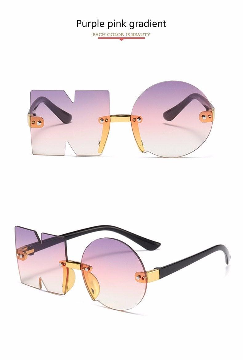 Stylish Rimless Irregular Design Sunglasses for Kids - UV Protection & Unique Look - Korvel