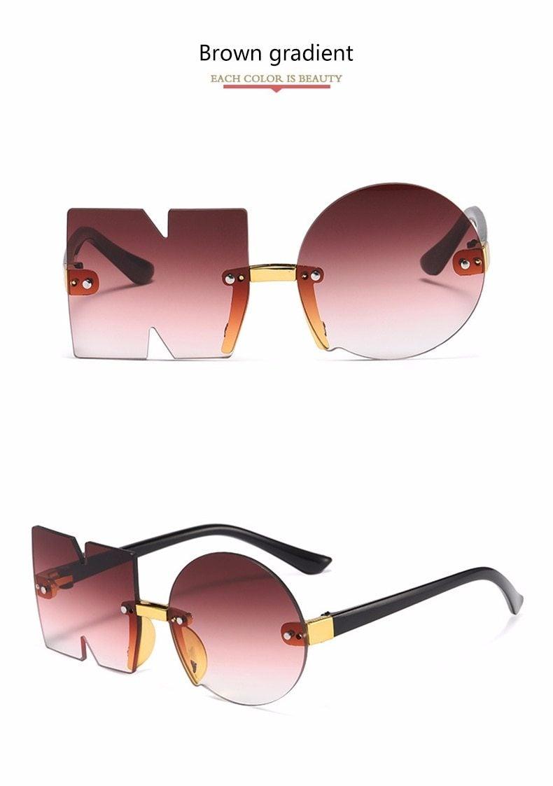 Stylish Rimless Irregular Design Sunglasses for Kids - UV Protection & Unique Look - Korvel