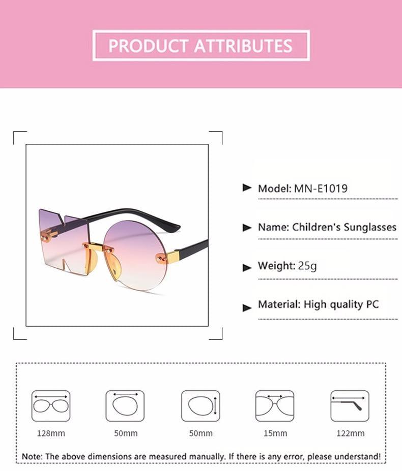 Stylish Rimless Irregular Design Sunglasses for Kids - UV Protection & Unique Look - Korvel