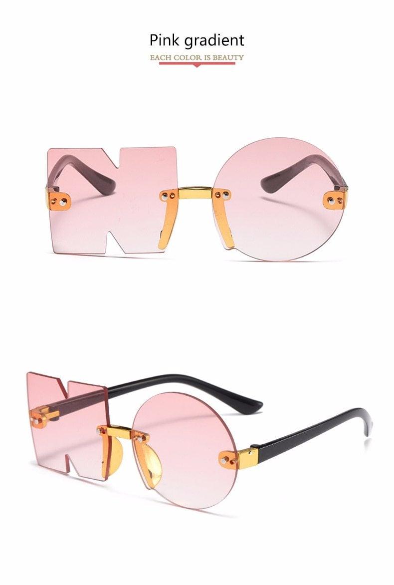 Stylish Rimless Irregular Design Sunglasses for Kids - UV Protection & Unique Look - Korvel
