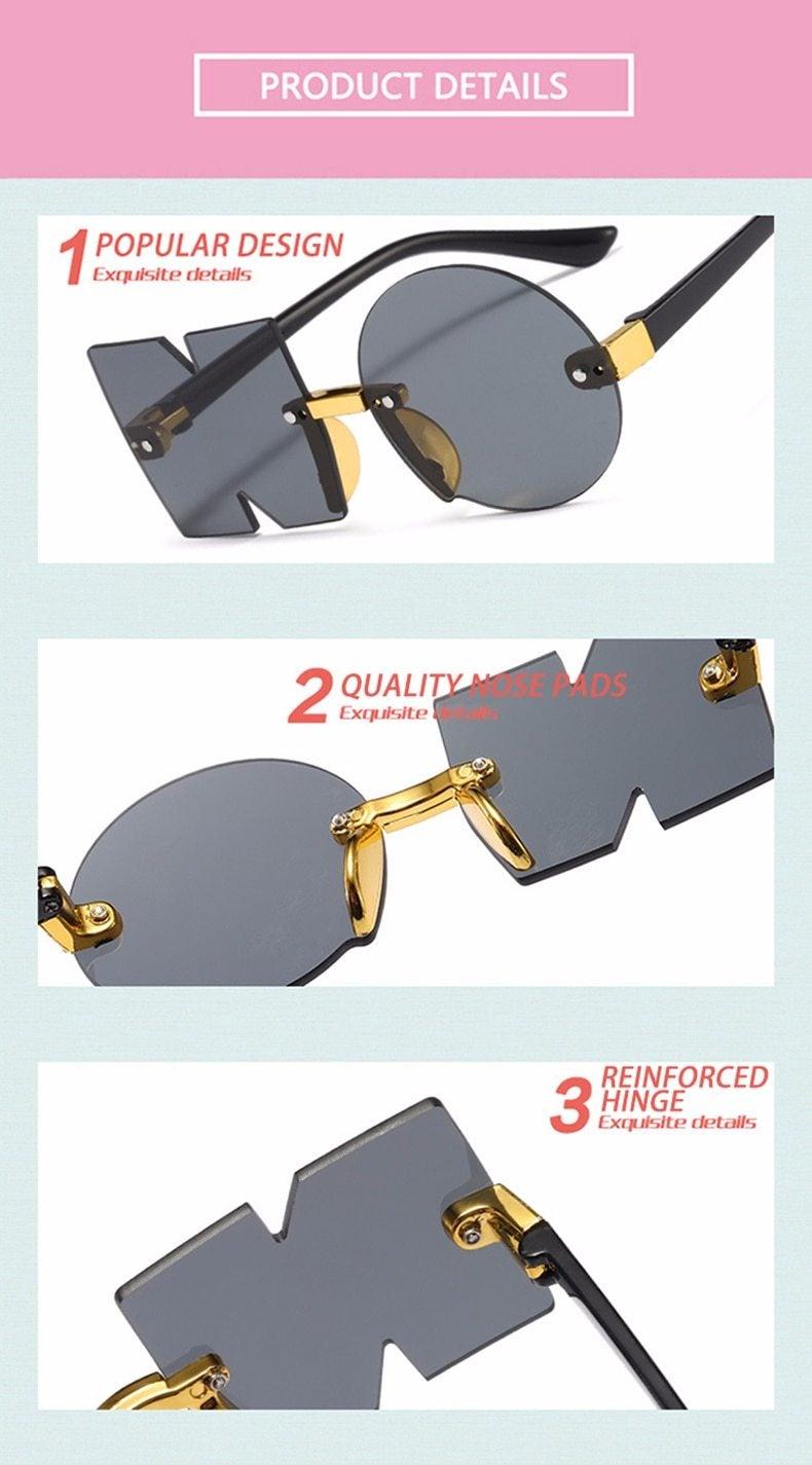 Stylish Rimless Irregular Design Sunglasses for Kids - UV Protection & Unique Look - Korvel