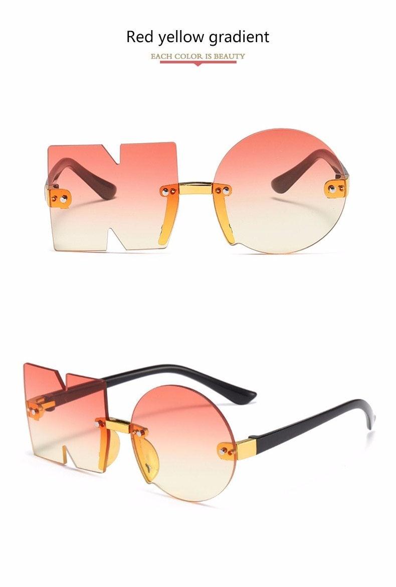 Stylish Rimless Irregular Design Sunglasses for Kids - UV Protection & Unique Look - Korvel