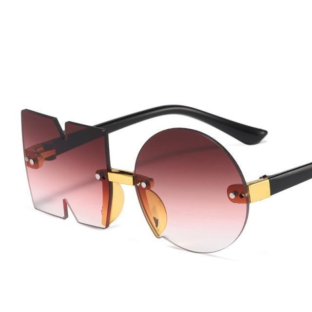 Stylish Rimless Irregular Design Sunglasses for Kids - UV Protection & Unique Look - Korvel
