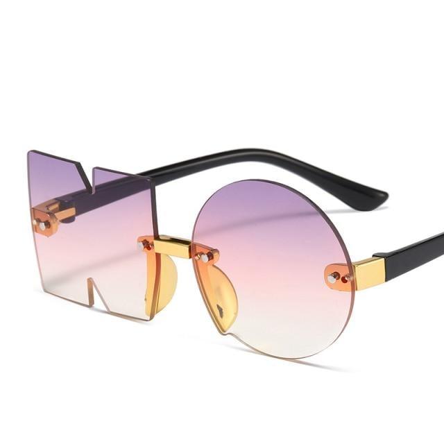 Stylish Rimless Irregular Design Sunglasses for Kids - UV Protection & Unique Look - Korvel