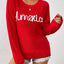 Letter Round Neck Long Sleeve Sweater - Korvel