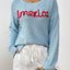 Letter Round Neck Long Sleeve Sweater - Korvel