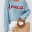 Letter Round Neck Long Sleeve Sweater - Korvel