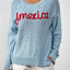 Letter Round Neck Long Sleeve Sweater - Korvel