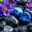 Enchanting Blackberry Saffron Crystal Candle with Obsidian, Blue Apatite, and Quartz | Luxurious Coconut-Soy Blend, 9oz - Korvel