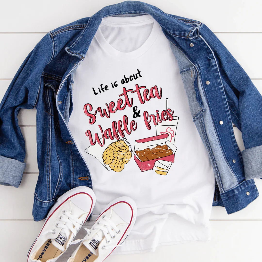 Life Is About Sweet Tea & Waffle Fries Tee - Korvel
