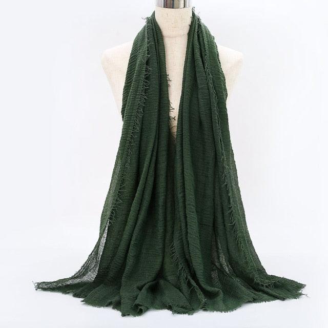 Lightweight Solid Scarf - Premium Cotton Linen Wrap for Women