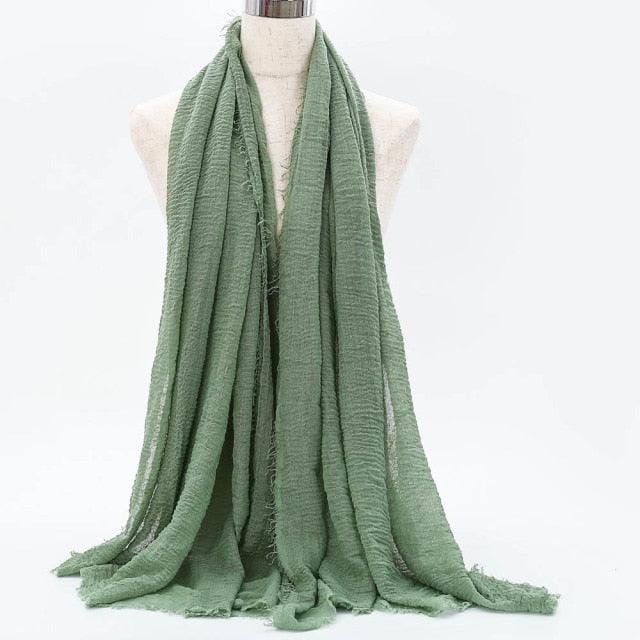 Lightweight Solid Scarf - Premium Cotton Linen Wrap for Women