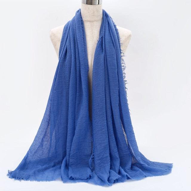 Lightweight Solid Scarf - Premium Cotton Linen Wrap for Women