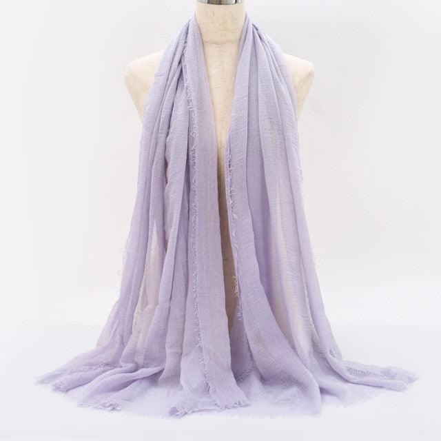Lightweight Solid Scarf - Premium Cotton Linen Wrap for Women
