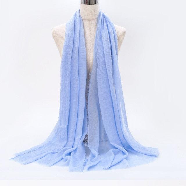 Lightweight Solid Scarf - Premium Cotton Linen Wrap for Women