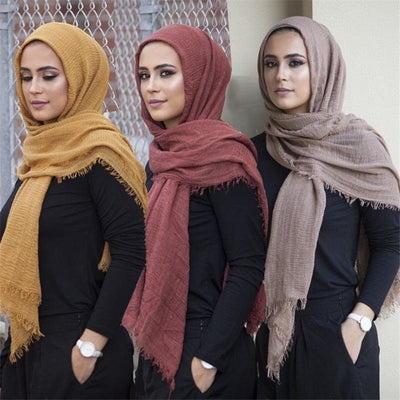 Lightweight Solid Scarf - Premium Cotton Linen Wrap for Women
