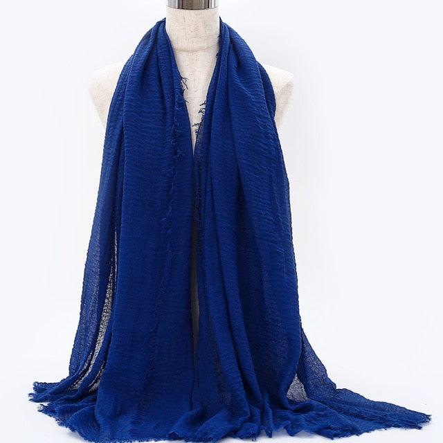 Lightweight Solid Scarf - Premium Cotton Linen Wrap for Women