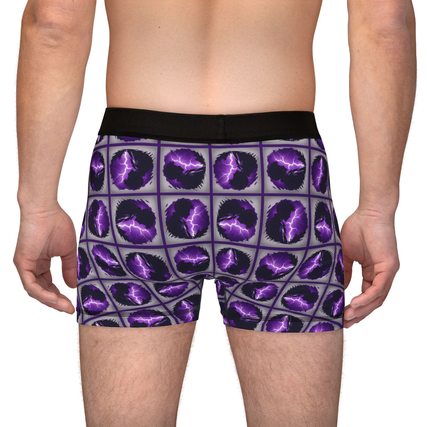 Men's Boxer Shorts for Epilepsy Awareness - Lightning Brain Design - Korvel