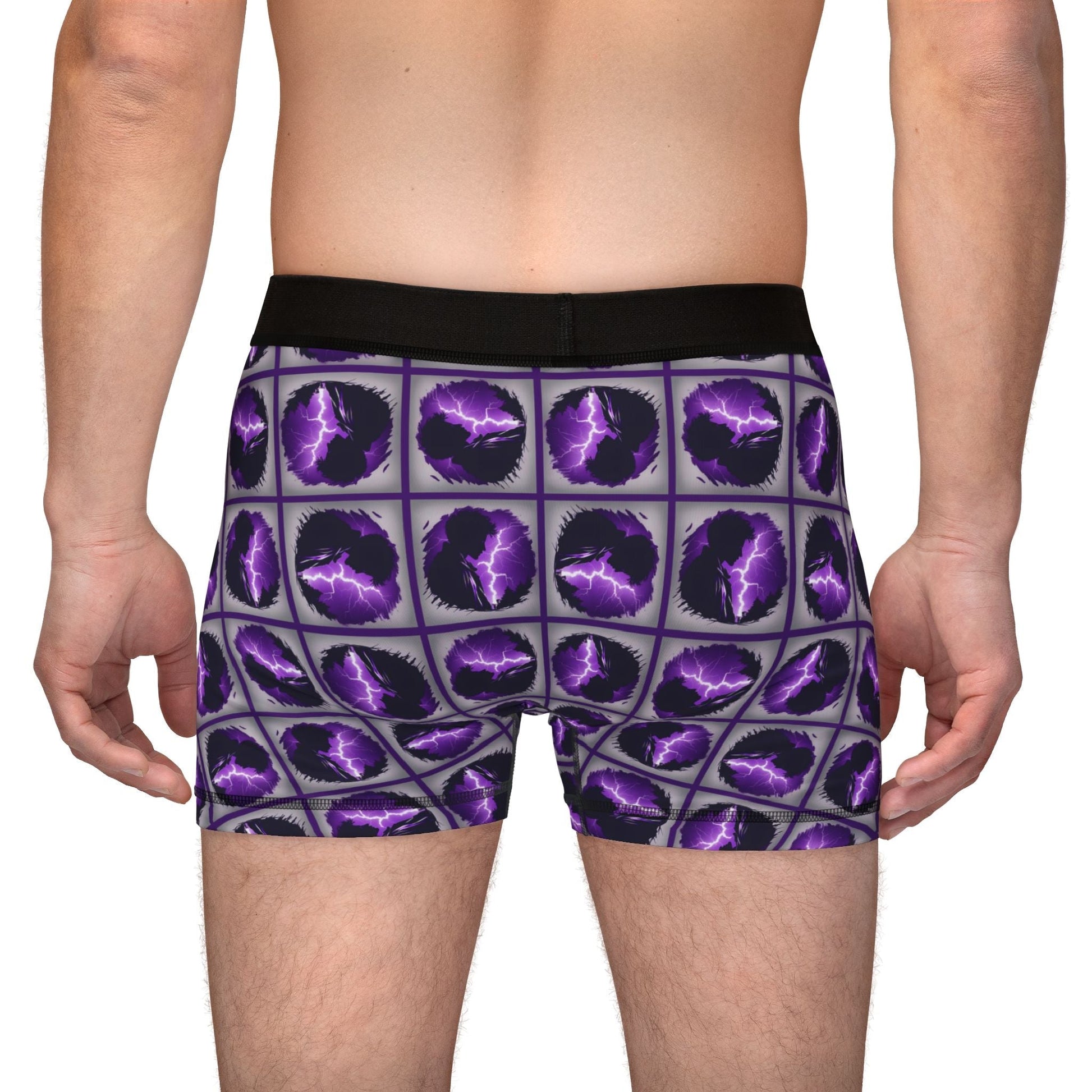 Men's Boxer Shorts for Epilepsy Awareness - Lightning Brain Design - Korvel