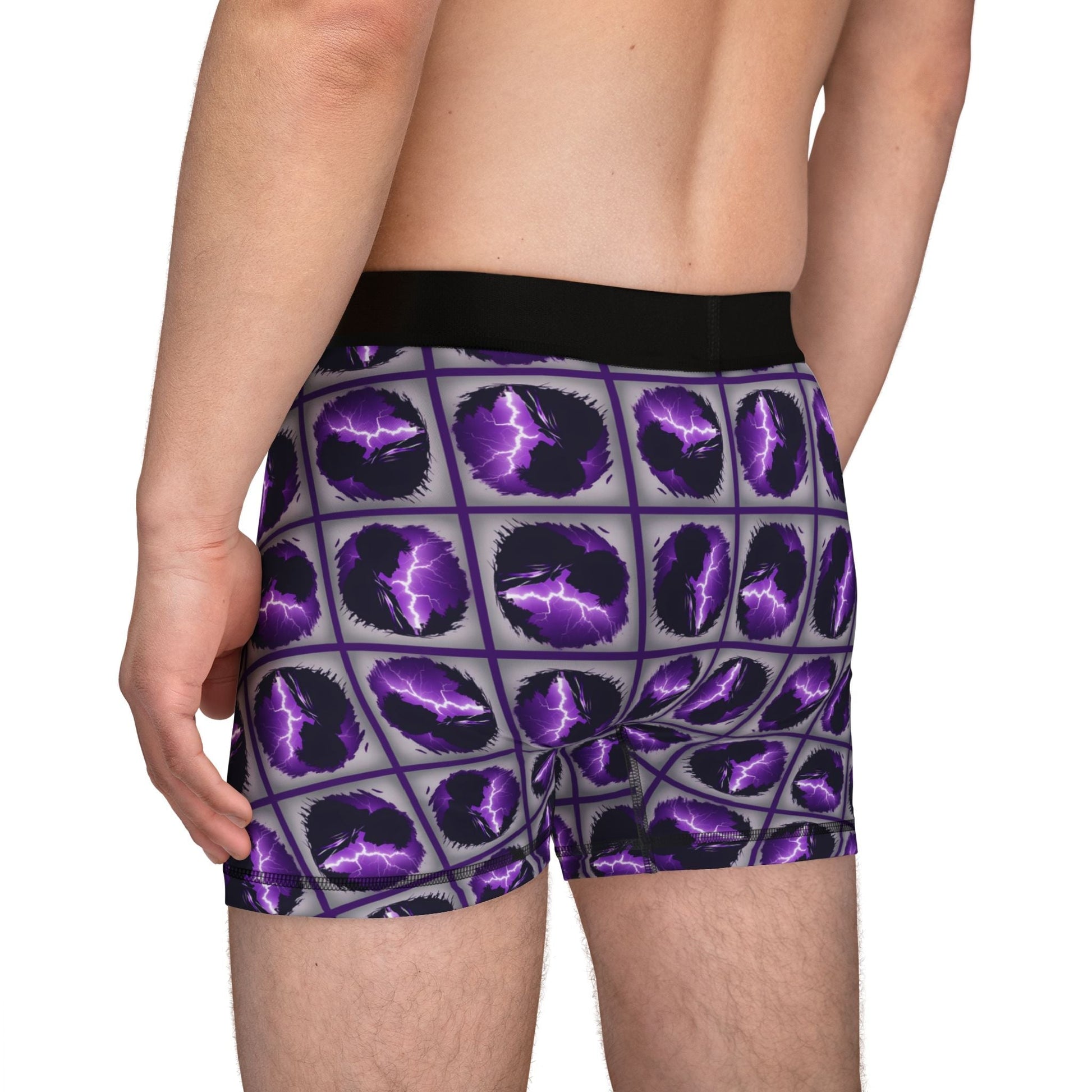 Men's Boxer Shorts for Epilepsy Awareness - Lightning Brain Design - Korvel