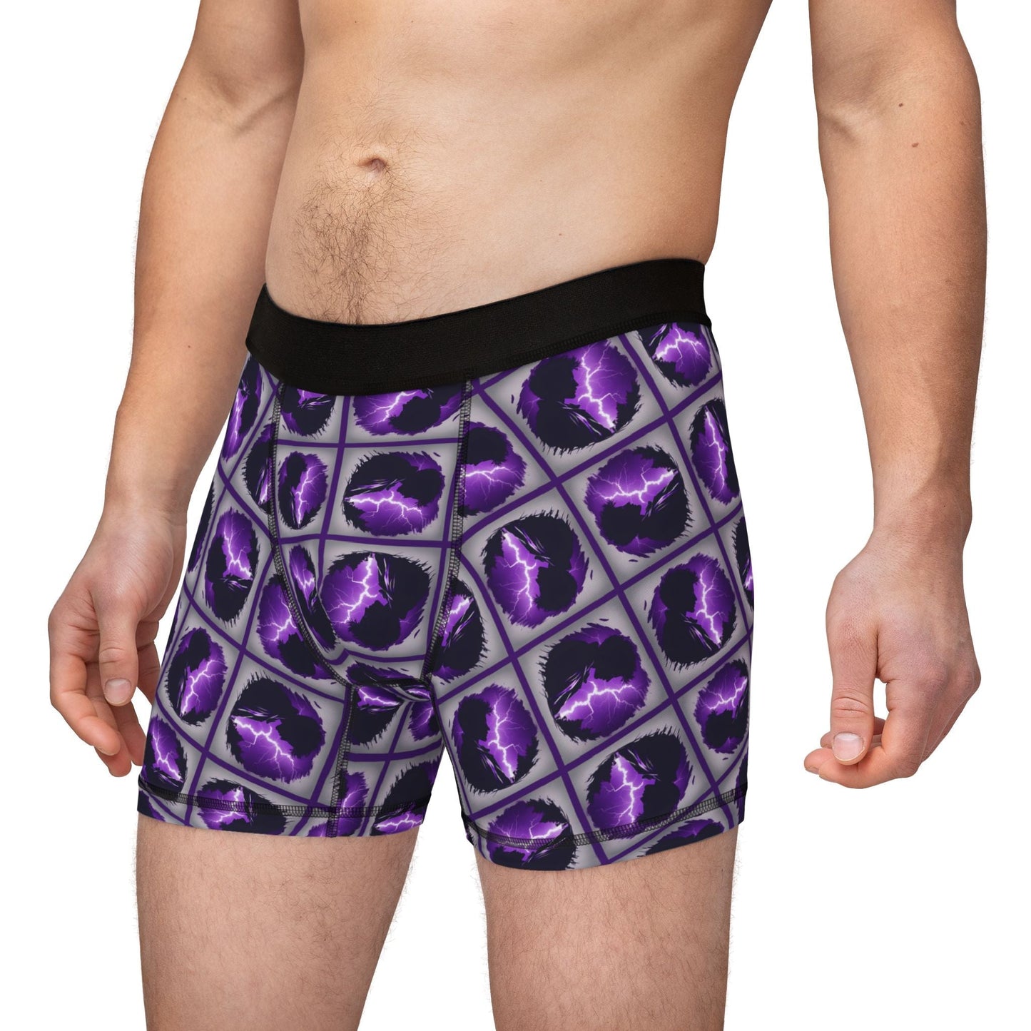 Men's Boxer Shorts for Epilepsy Awareness - Lightning Brain Design - Korvel