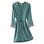 Elegant Pink Silk Bathrobe with Lace Trim for Women - Perfect for Bridesmaids and Lounging - Korvel