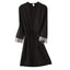 Elegant Pink Silk Bathrobe with Lace Trim for Women - Perfect for Bridesmaids and Lounging - Korvel