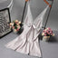 Elegant Pink Silk Bathrobe with Lace Trim for Women - Perfect for Bridesmaids and Lounging - Korvel