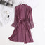 Elegant Pink Silk Bathrobe with Lace Trim for Women - Perfect for Bridesmaids and Lounging - Korvel