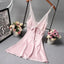 Elegant Pink Silk Bathrobe with Lace Trim for Women - Perfect for Bridesmaids and Lounging - Korvel