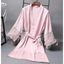 Elegant Pink Silk Bathrobe with Lace Trim for Women - Perfect for Bridesmaids and Lounging - Korvel
