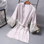 Elegant Pink Silk Bathrobe with Lace Trim for Women - Perfect for Bridesmaids and Lounging - Korvel
