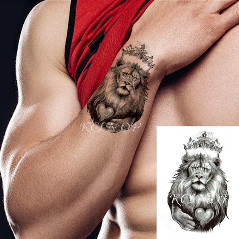 Vibrant Lion King Temporary Tattoos - Waterproof & Stylish for All - Korvel