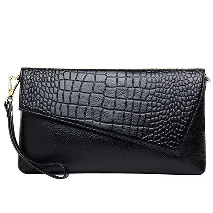 Litchi grain top layer cowhide fashion Shoulder bag Multifunctional leather Clutch bag Large capacity crossbody bags for women - Korvel