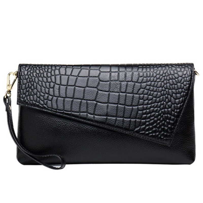 Litchi grain top layer cowhide fashion Shoulder bag Multifunctional leather Clutch bag Large capacity crossbody bags for women - Korvel