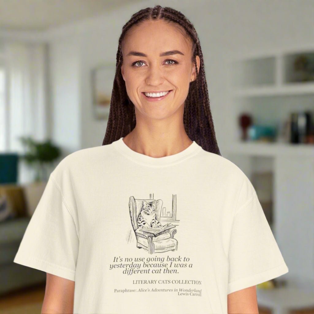 T-shirt unisexe Chat Littéraire - Alice au Pays des Merveilles