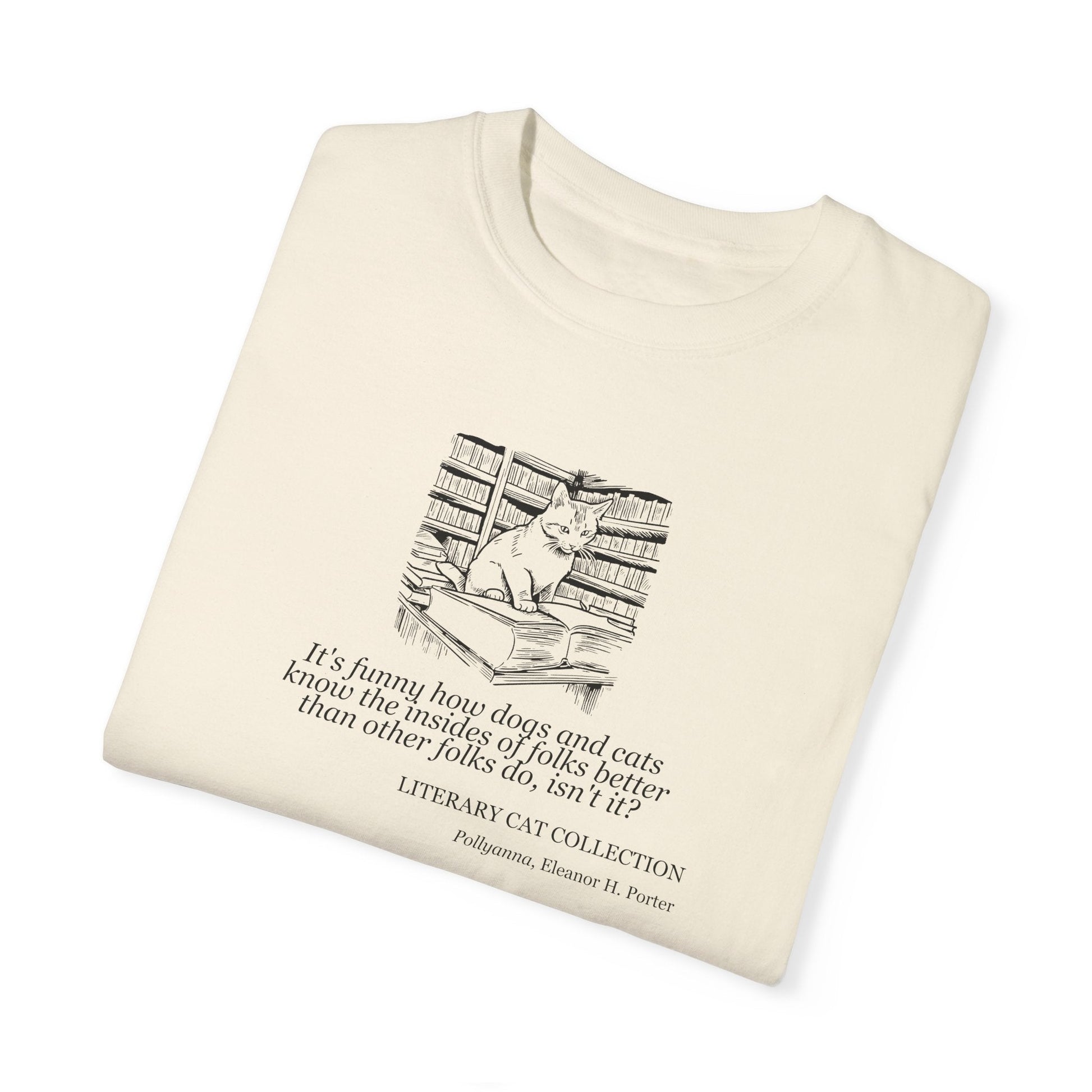 Pollyanna Literary Cat Unisex Tee - A Must-Have for Book Lovers - Korvel