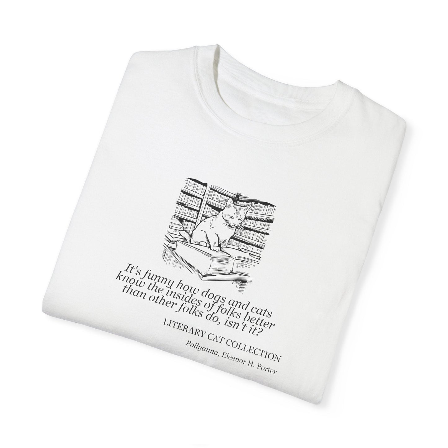 Pollyanna Literary Cat Unisex Tee - A Must-Have for Book Lovers - Korvel