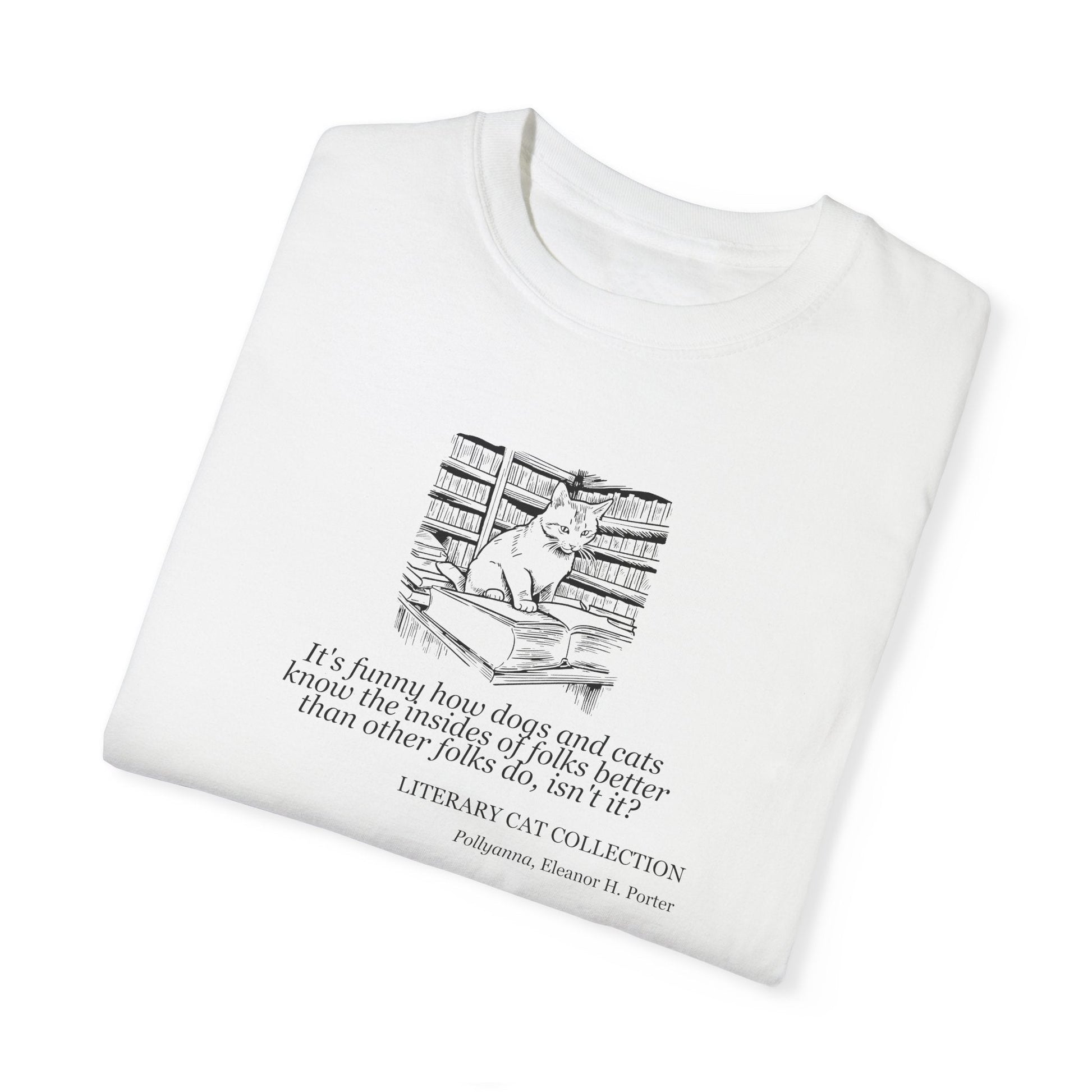 Pollyanna Literary Cat Unisex Tee - A Must-Have for Book Lovers - Korvel
