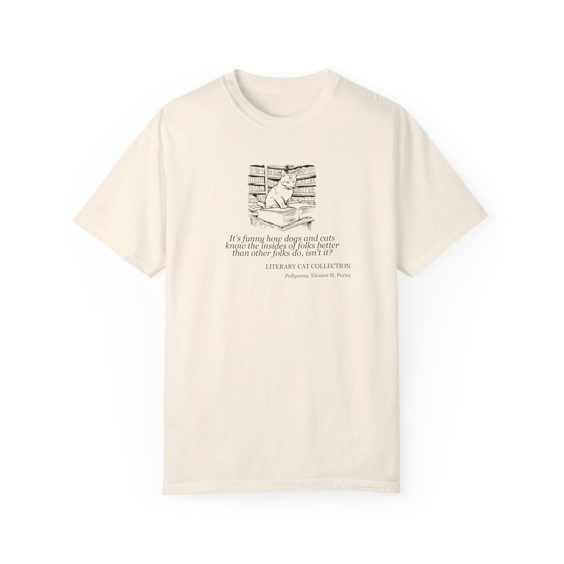 Pollyanna Literary Cat Unisex Tee - A Must-Have for Book Lovers - Korvel
