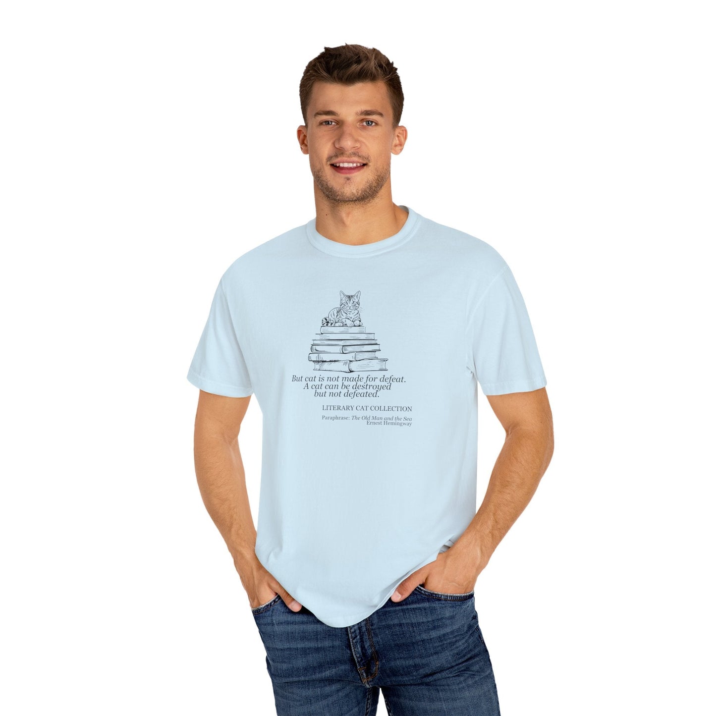 Literary Cat Unisex T-Shirt - The Old Man & the Sea