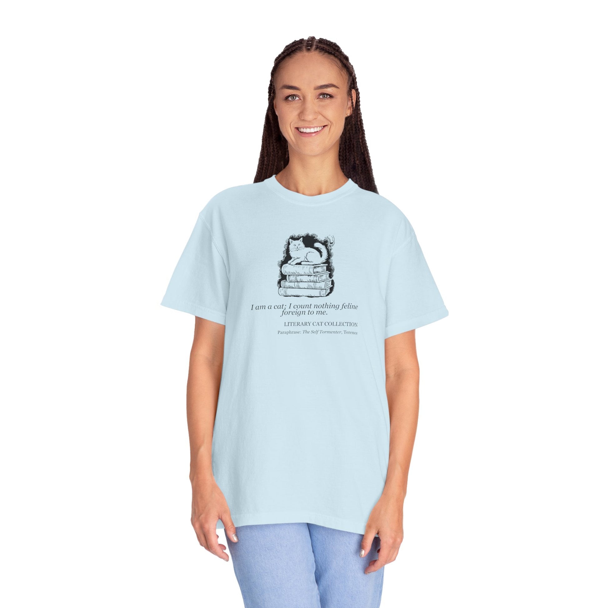 Whimsical Literary Cat Unisex Tee - Embrace Your Inner Book Lover - Korvel
