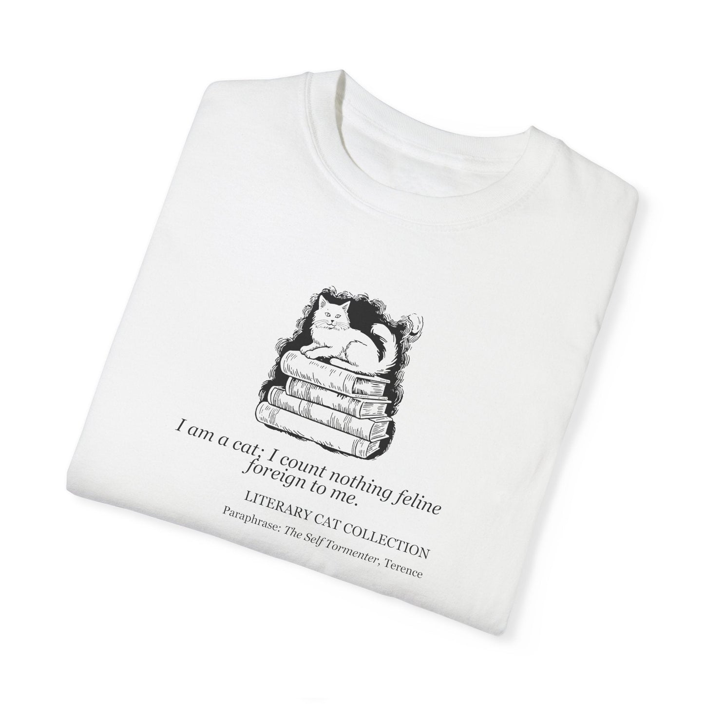 Whimsical Literary Cat Unisex Tee - Embrace Your Inner Book Lover - Korvel