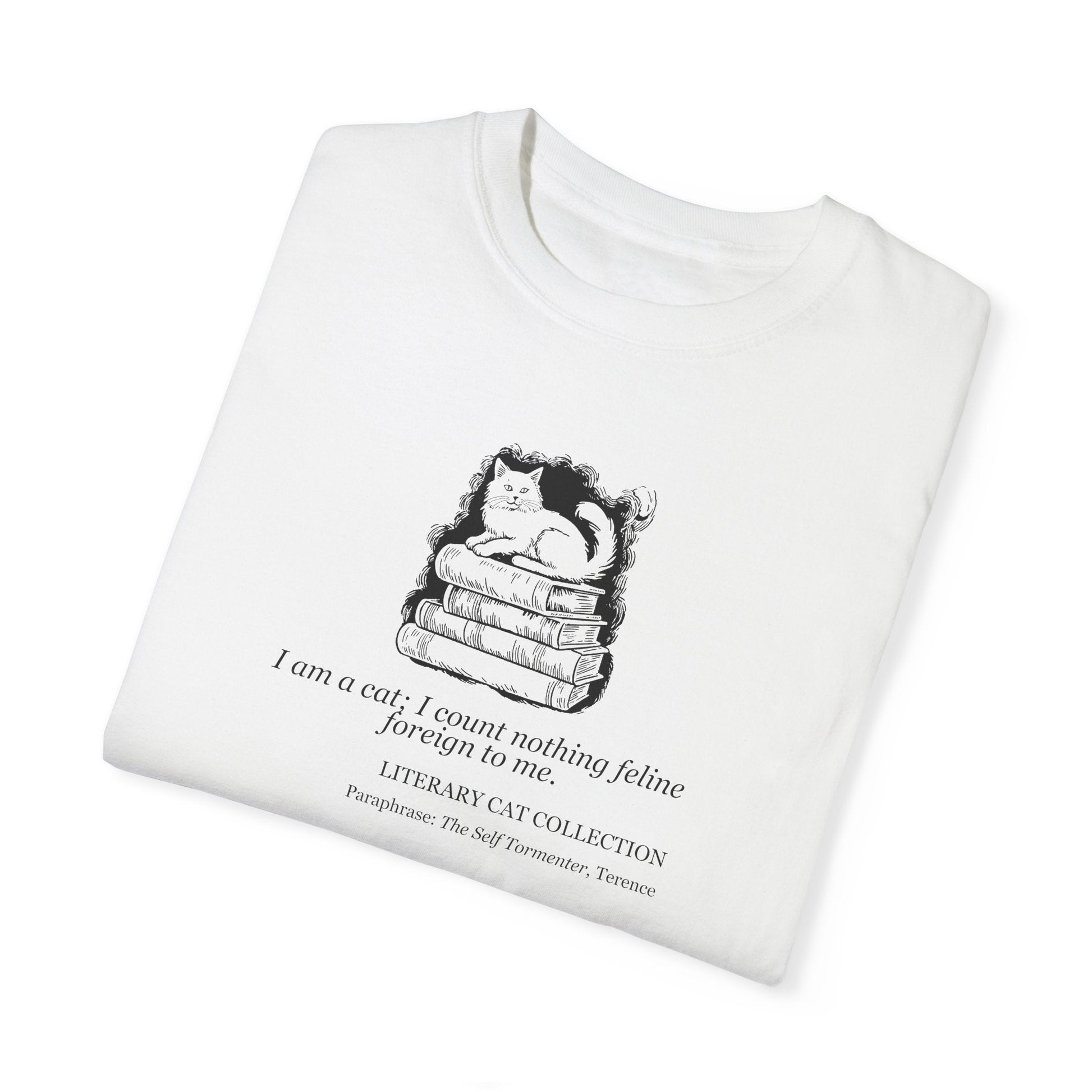 Whimsical Literary Cat Unisex Tee - Embrace Your Inner Book Lover - Korvel