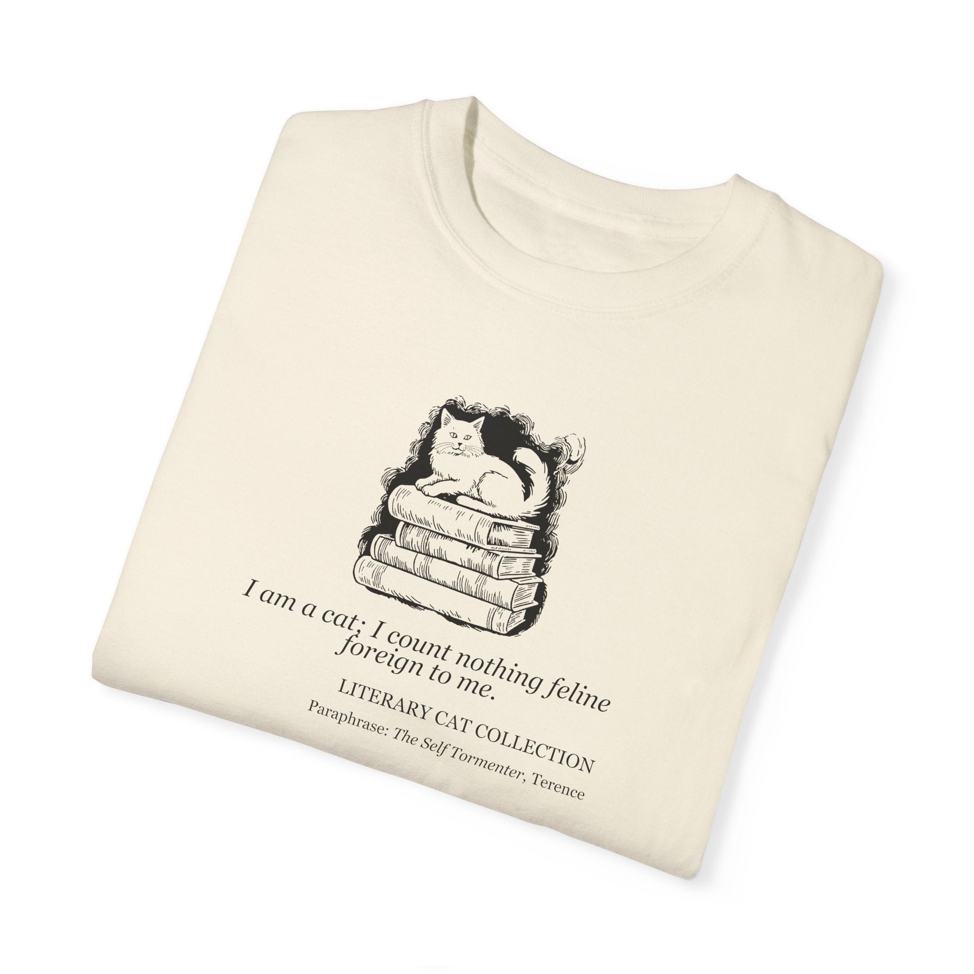 Whimsical Literary Cat Unisex Tee - Embrace Your Inner Book Lover - Korvel