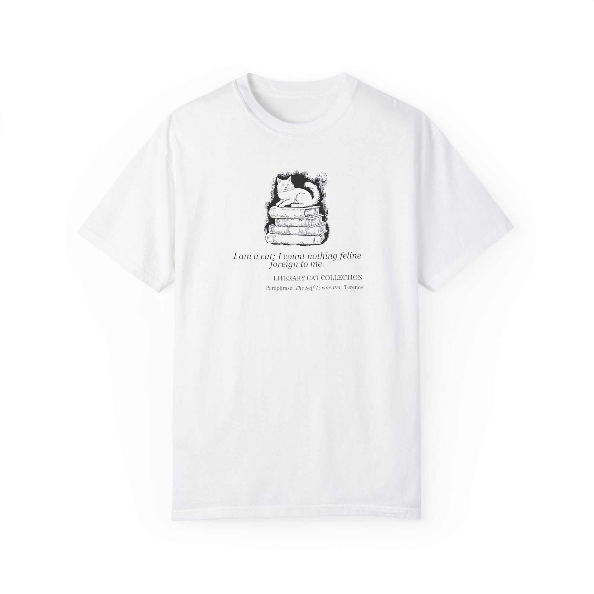 Whimsical Literary Cat Unisex Tee - Embrace Your Inner Book Lover - Korvel