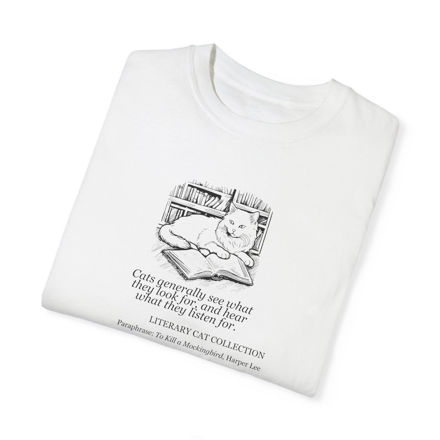 Literary Cat Unisex T-Shirt - Celebrate Your Love for Books - Korvel